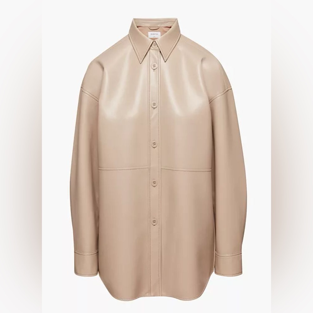 Aritzia Babaton Pelli Shirt Jacket Small in color Fluent Taupe - Picture 6 of 7
